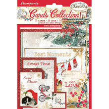Stamperia Cards Collection- 7 cards, 5 tags, & 1 bookmark- Romantic Christmas