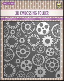 Nellie's Choice 3D Embossing Folder - Cogwheels